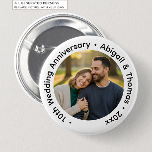 Fügen Sie Ihr eigenes Paar-Foto zum 10. Hochzeitst Button