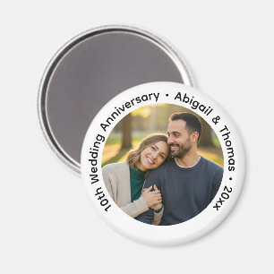 Fügen Sie Ihr eigenes Paar-Foto zum 10. Hochzeitst Magnet