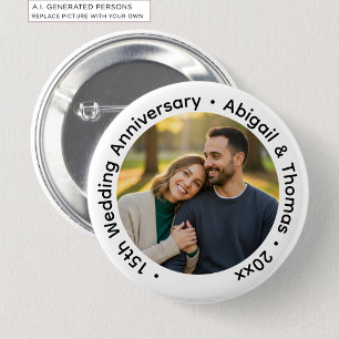 Fügen Sie Ihr eigenes Paar-Foto zum 15. Hochzeitst Button