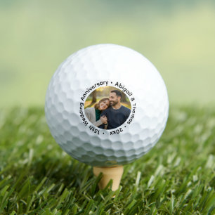 Fügen Sie Ihr eigenes Paar-Foto zum 15. Hochzeitst Golfball