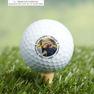 Fügen Sie Ihr eigenes Paar-Foto zum 15. Hochzeitst Golfball