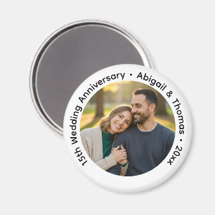 Fügen Sie Ihr eigenes Paar-Foto zum 15. Hochzeitst Magnet
