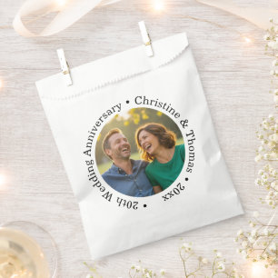 Fügen Sie Ihr eigenes Paar-Foto zum 20. Hochzeitst Geschenktütchen