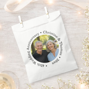 Fügen Sie Ihr eigenes Paar-Foto zum 45. Hochzeitst Geschenktütchen