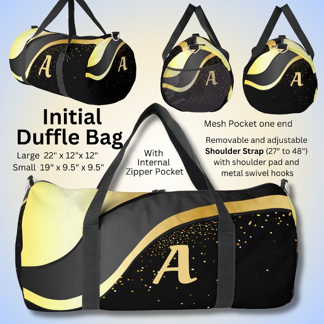 Fügen Sie Ihr erstes Gold Ribbon Design auf schwar Duffle Bag (Von Creator hochgeladen)