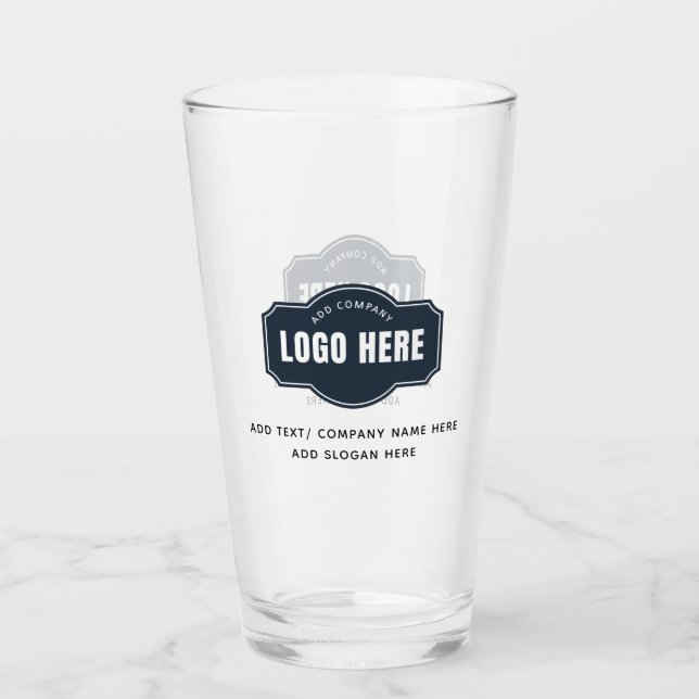 Fügen Sie Ihr Firmenlogo und den Slogan-Beer hinzu Glas (Vorderseite)