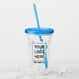 Fügen Sie Ihr Firmenlogo und Ihren eigenen Text hi Acryltrinkbecher
