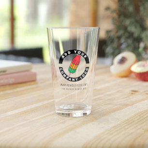 Fügen Sie Ihr Firmensymbol Website-Adresse Slogan Glas