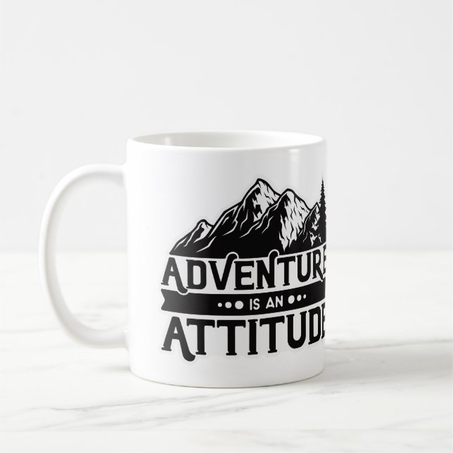 Fügen Sie Ihr Foto Berge Abenteuer ist eine Höhe Kaffeetasse (Links)