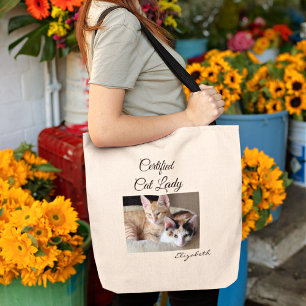 Fügen Sie Ihr Foto Cat Lady Gym-Tasche hinzu Tragetasche