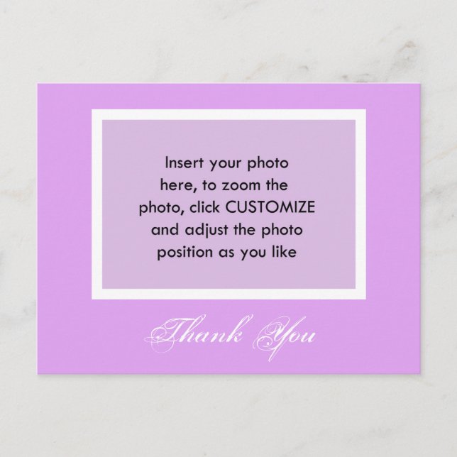Fügen Sie Ihr Foto Dankeschön Postcard. Postkarte (Vorderseite)
