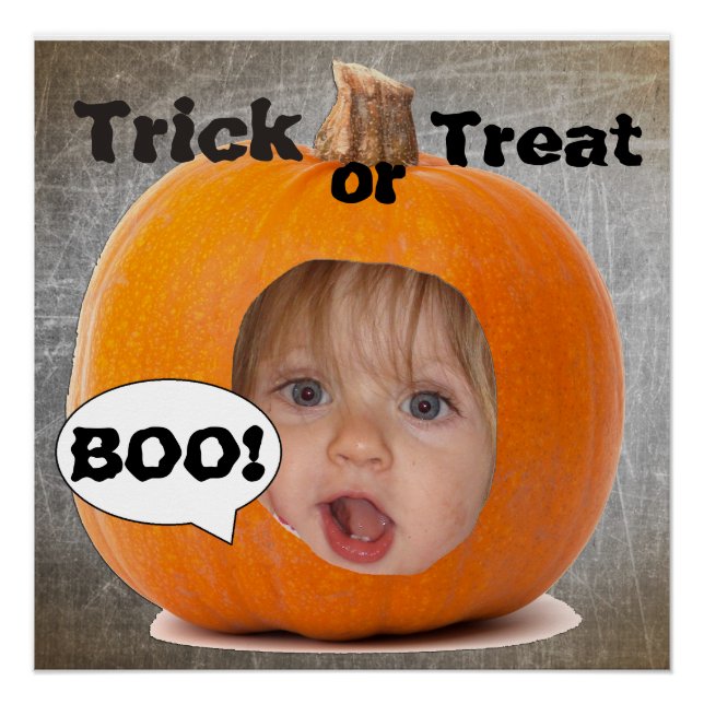 Fügen Sie Ihr Foto dem Funny Pumpkin Poster hinzu (Vorderseite)