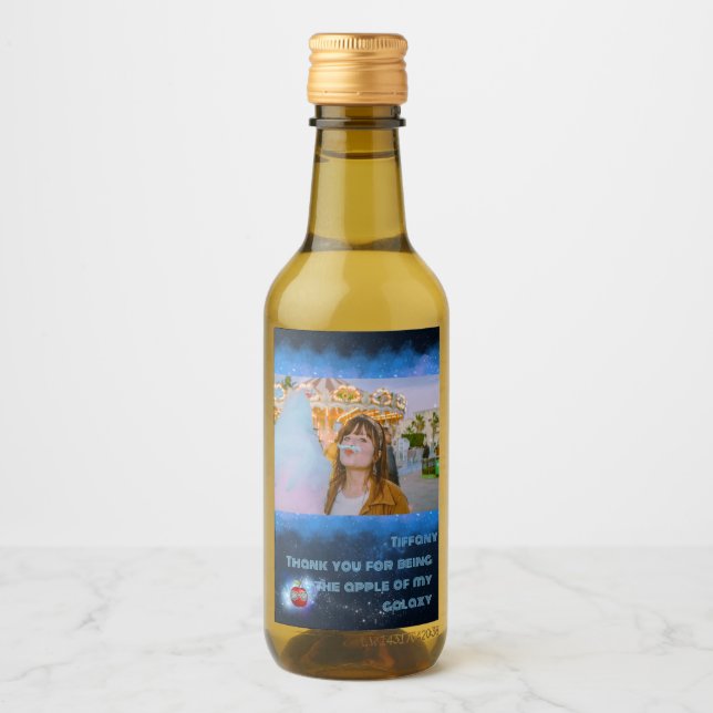 Fügen Sie Ihr Foto Glückliche Galaxy Labels hinzu Weinetikett (Vorderseite)