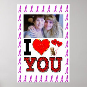 Fügen Sie Ihr Foto in der Liebe Sie Brustkrebs Rib Poster