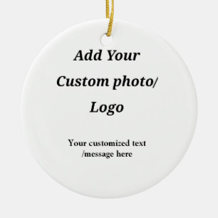 Fügen Sie Ihr Foto-Logo individuell Ihren Text mod Keramik Ornament