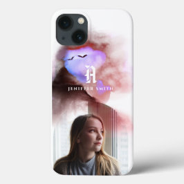 Fügen Sie Ihr Foto Ombre Wasserfarbe Mit Monogramm Case-Mate iPhone Hülle