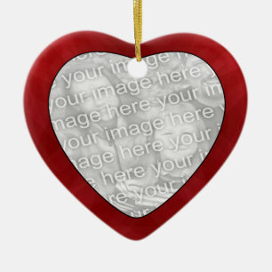 Fügen Sie Ihr Foto Red Textures Heart Ornament
