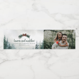 Fügen Sie Ihr Foto rustikale Hochzeitswasserflasch
