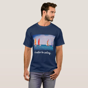 Fügen Sie Ihr Foto zur Regatta mit dunkelblauem Se T-Shirt