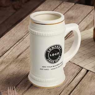 Fügen Sie Ihr Geschäft-Logo und Ihren Website-Slog Bierglas