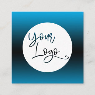 Fügen Sie Ihr individuelles Logo über Sky Blue und Quadratische Visitenkarte