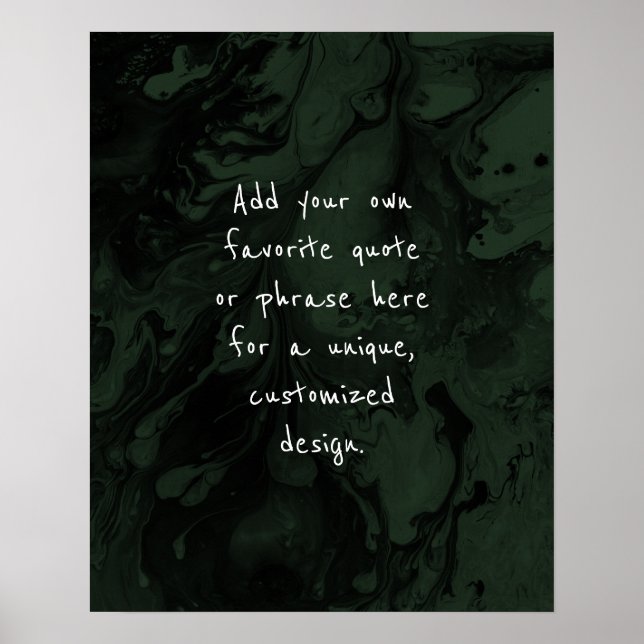 Fügen Sie Ihr individuelles Zitat Black Marble auf Poster (Vorne)