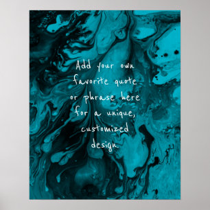 Fügen Sie Ihr individuelles Zitat Black Marble Scu Poster