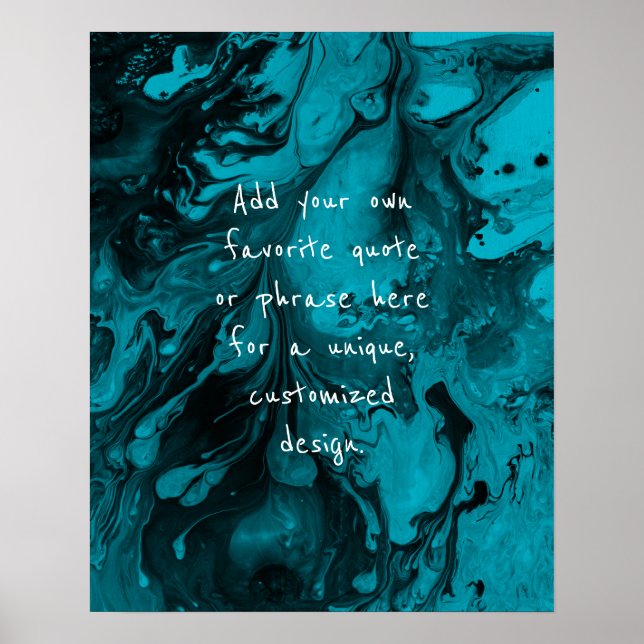 Fügen Sie Ihr individuelles Zitat Black Marble Scu Poster (Vorne)