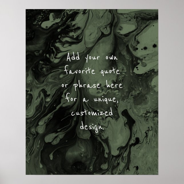 Fügen Sie Ihr individuelles Zitat schwarzen Marmor Poster (Vorne)