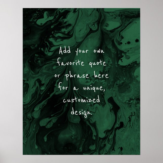 Fügen Sie Ihr individuelles Zitat schwarzen Marmor Poster (Vorne)