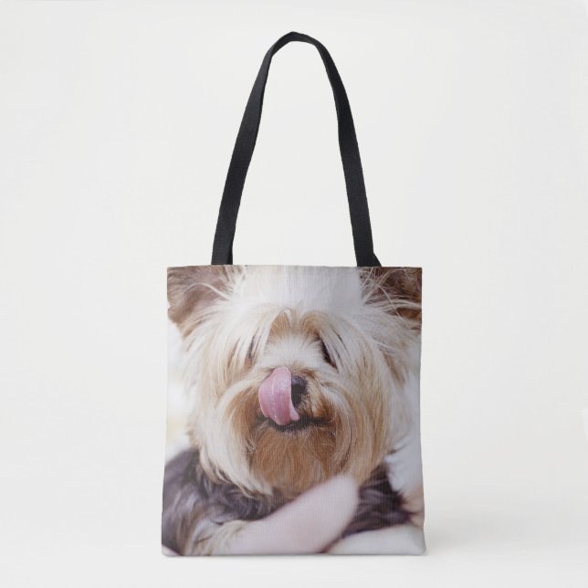 Fügen Sie Ihr Lieblings-Hund-Foto über Druckfelder Tasche (Vorderseite)