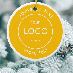 Fügen Sie Ihr Logo Custom Business Weihnachtsdekor Keramik Ornament