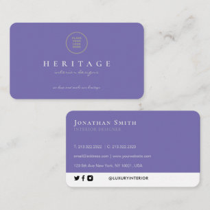 Fügen Sie Ihr Logo Eleganury Luxury Schlicht Periw Visitenkarte
