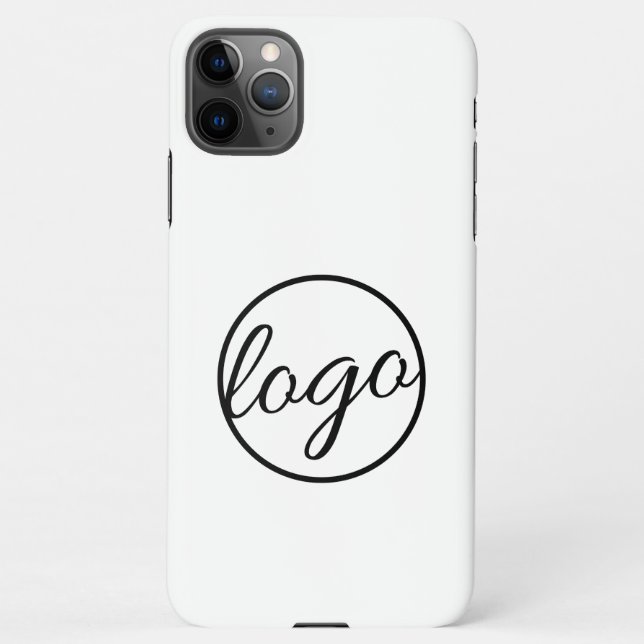 Fügen Sie Ihr Logo für ein Schwarzweiß-Unternehmen iPhone Hülle (Rückseite)