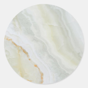 Fügen Sie Ihr Logo Gold Marmor Blank Modern Elegan Runder Aufkleber
