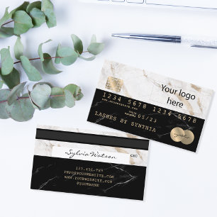 Fügen Sie Ihr Logo Kreditkarte Styled Black Marble Visitenkarte