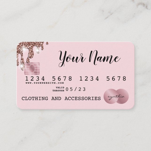 Fügen Sie Ihr Logo Kreditkarte Styling Rose Gold h Visitenkarte (Vorderseite)