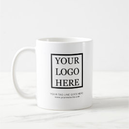 Fügen Sie Ihr Logo Minimalistisch Schwarz und Weiß Kaffeetasse