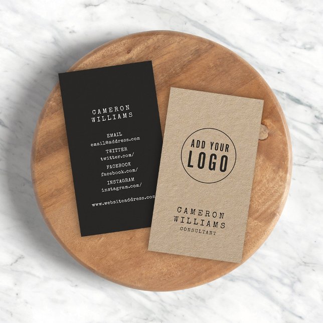 Fügen Sie Ihr Logo Rustic Kraft Schreibmaschine So Visitenkarte (Von Creator hochgeladen)