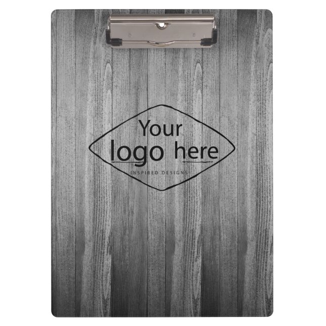 Fügen Sie Ihr Logo rustikales Stallholz hinzu Klemmbrett (Vorderseite)