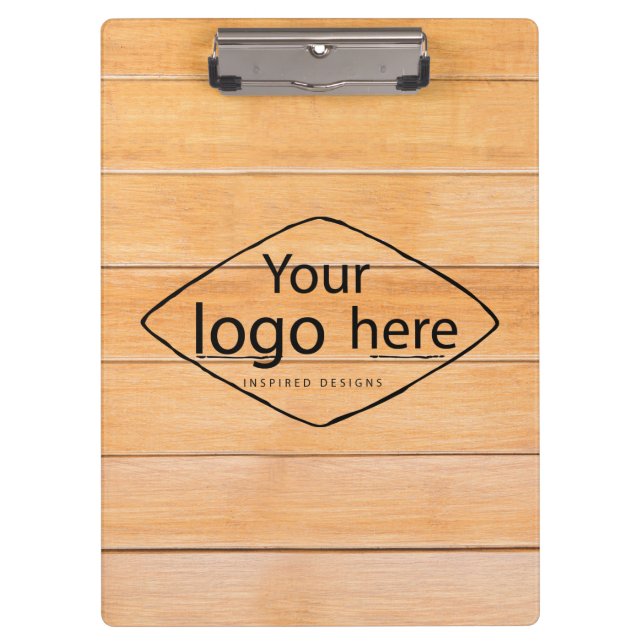 Fügen Sie Ihr Logo rustikales Stallholz hinzu Klemmbrett (Vorderseite)
