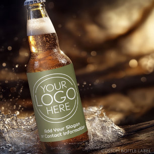 Fügen Sie Ihr Logo-Unternehmen Grün hinzu Bierflaschenetikett