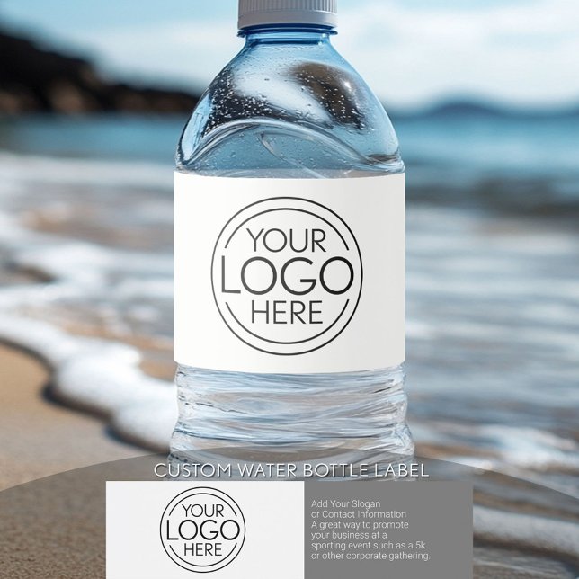 Fügen Sie Ihr Logo-Unternehmen Minimalistisch hinz (Custom Logo - Water Bottle Label)