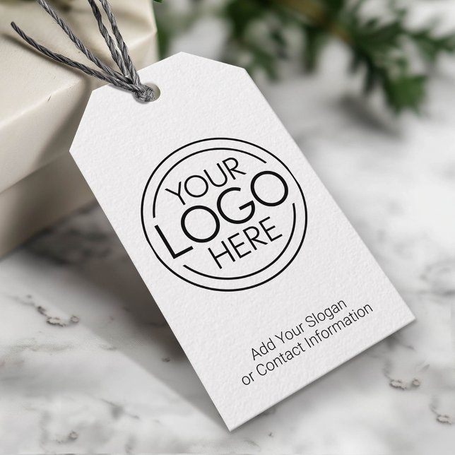 Fügen Sie Ihr Logo-Unternehmen Minimalistisch hinz Geschenkanhänger (Custom Gift Tag)