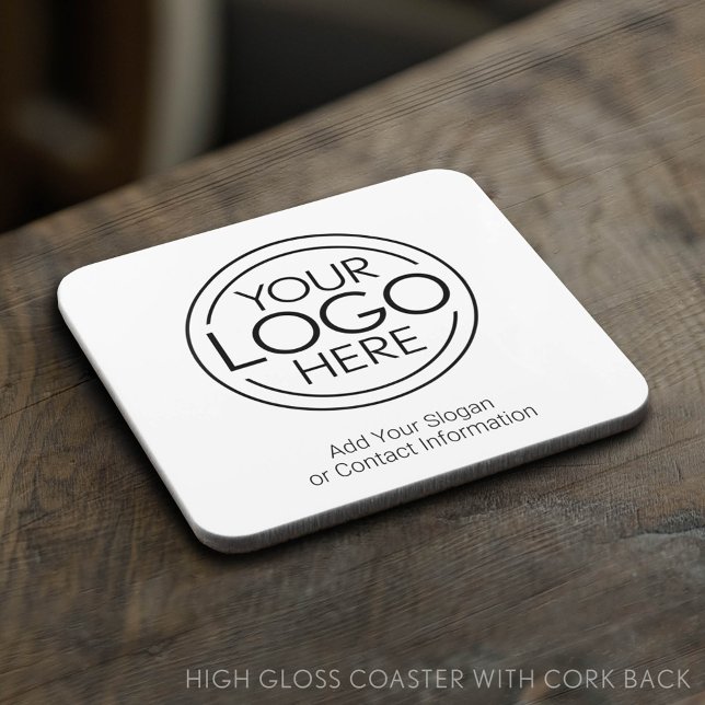 Fügen Sie Ihr Logo-Unternehmen Minimalistisch hinz Getränkeuntersetzer (Custom Logo Coaster)