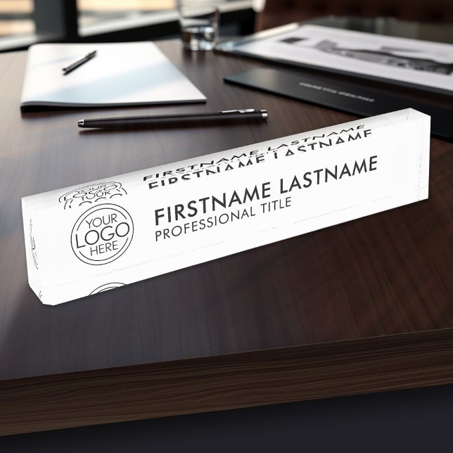 Fügen Sie Ihr Logo-Unternehmen Minimalistisch hinz Namensplakette (Personalized Name Plate With Your Logo Here)