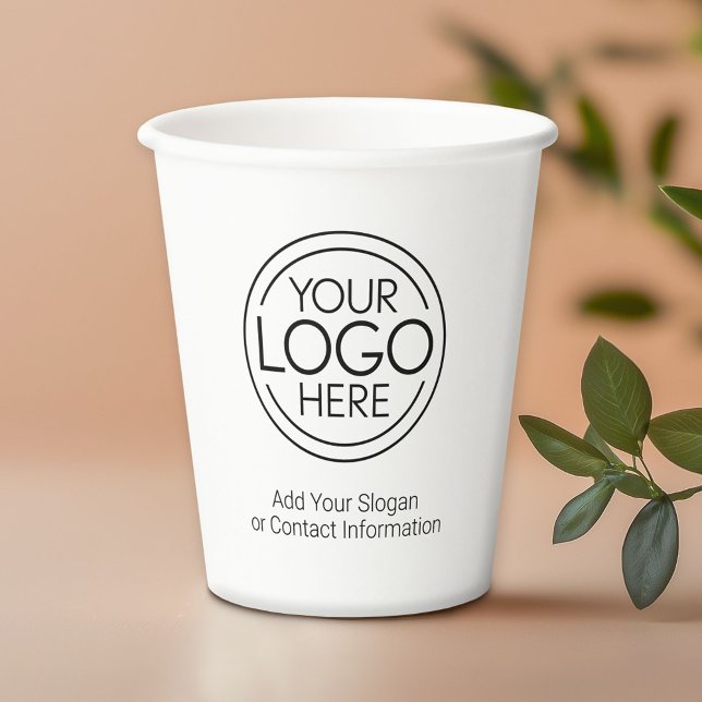 Fügen Sie Ihr Logo-Unternehmen Minimalistisch hinz Pappbecher (Custom Paper Cups for Business)