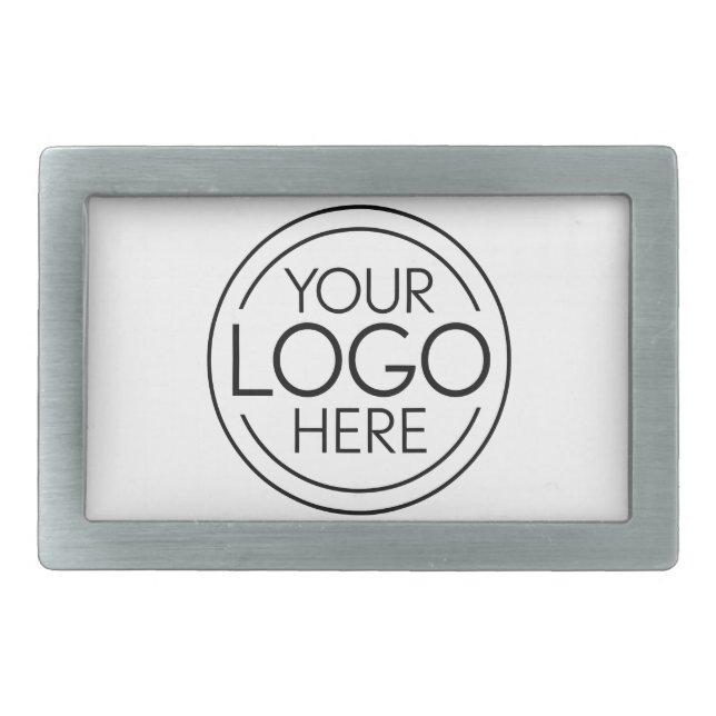 Fügen Sie Ihr Logo-Unternehmen Minimalistisch hinz Rechteckige Gürtelschnalle (Vorderseite )