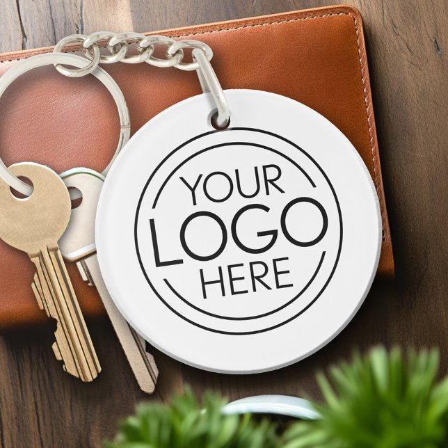 Fügen Sie Ihr Logo-Unternehmen Minimalistisch hinz Schlüsselanhänger (Personalized Keychain - insert your logo)