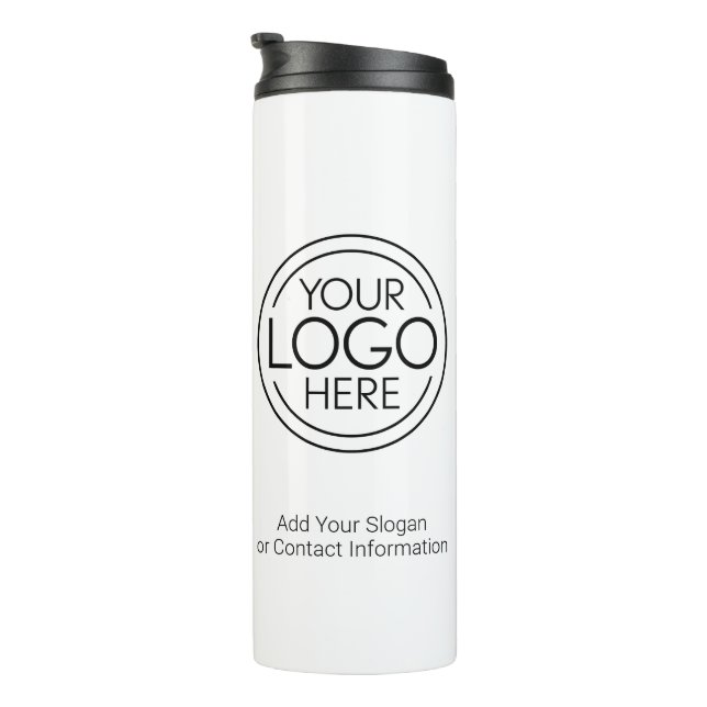 Fügen Sie Ihr Logo-Unternehmen Minimalistisch hinz Thermosbecher (Nach rechts gedreht)